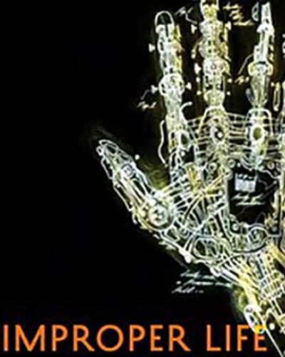 Cover image of electrically wired hand. Improper Life: Technology and Biopolitics from Heidegger to Agamben