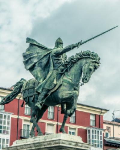 A photograph of a statue of El Cid